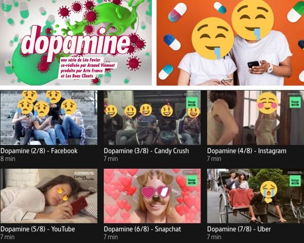 différentes vues de la websérie Dopamine