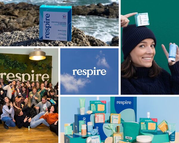 différents visuels de la marque de cosmétiques respire